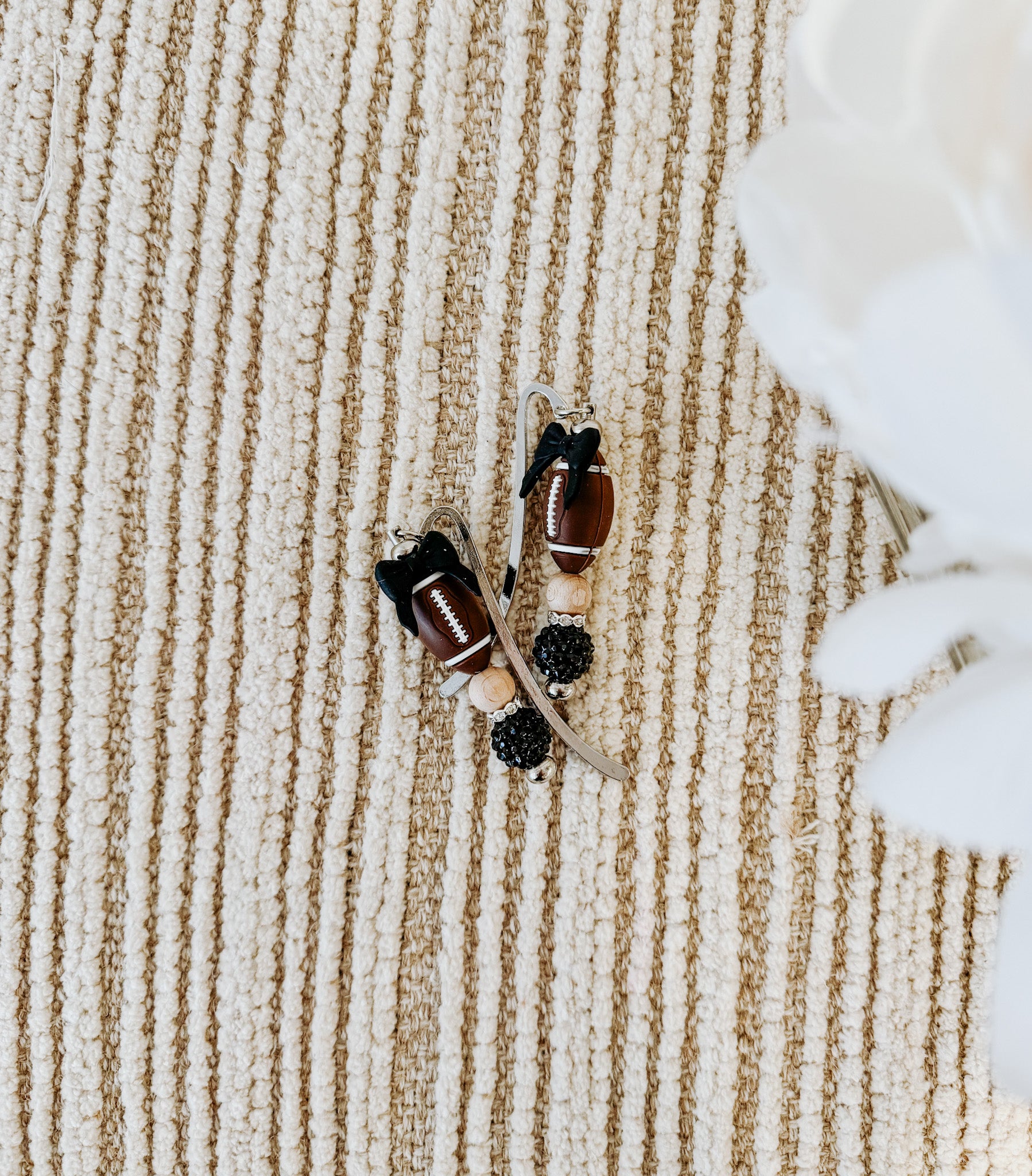 Football and Bow Bookmark