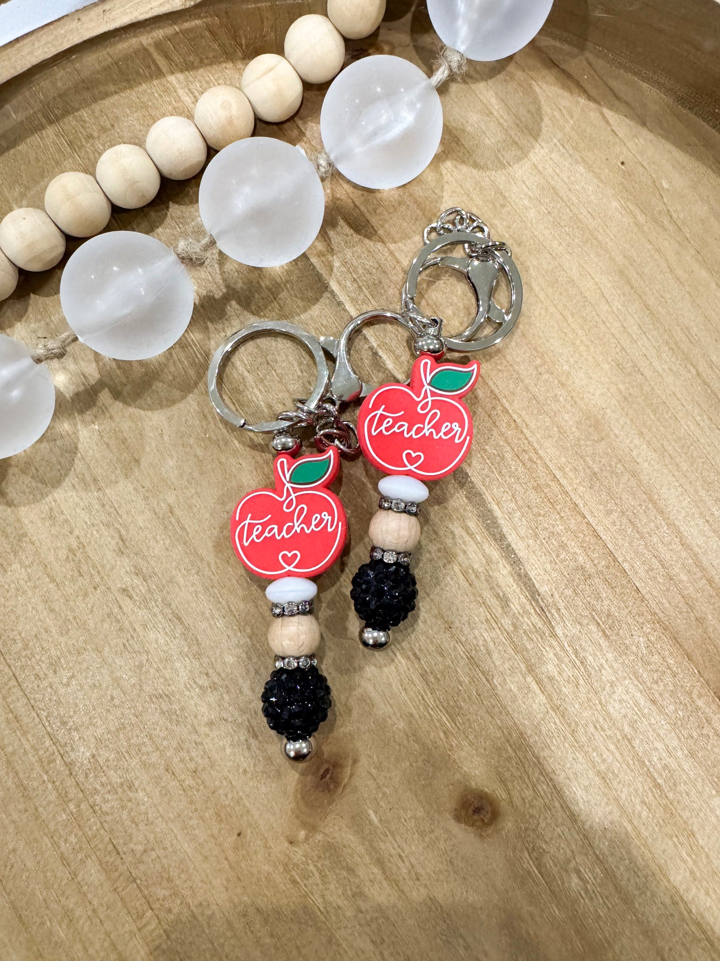 Teacher Apple Bar Keychain