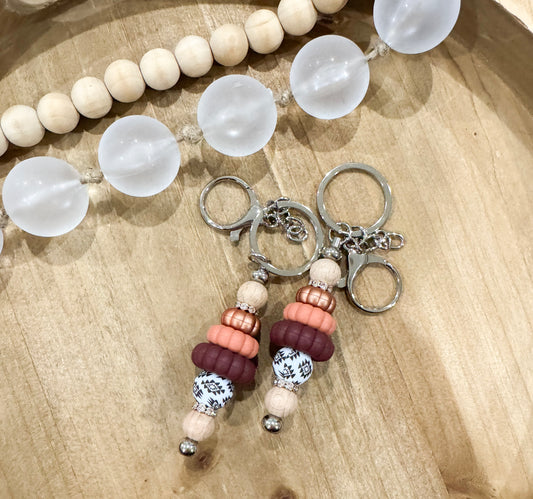 Metallic Pumpkin Stack Bar Keychain