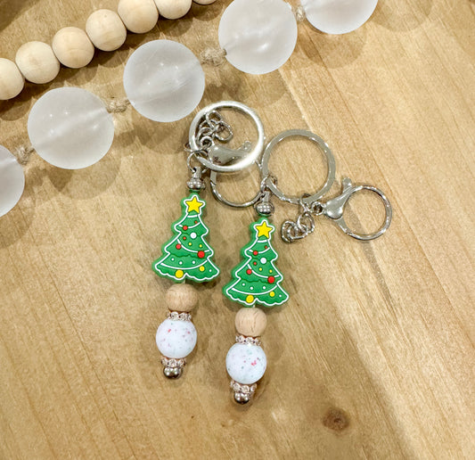 Decorated Christmas Tree Bar Keychain