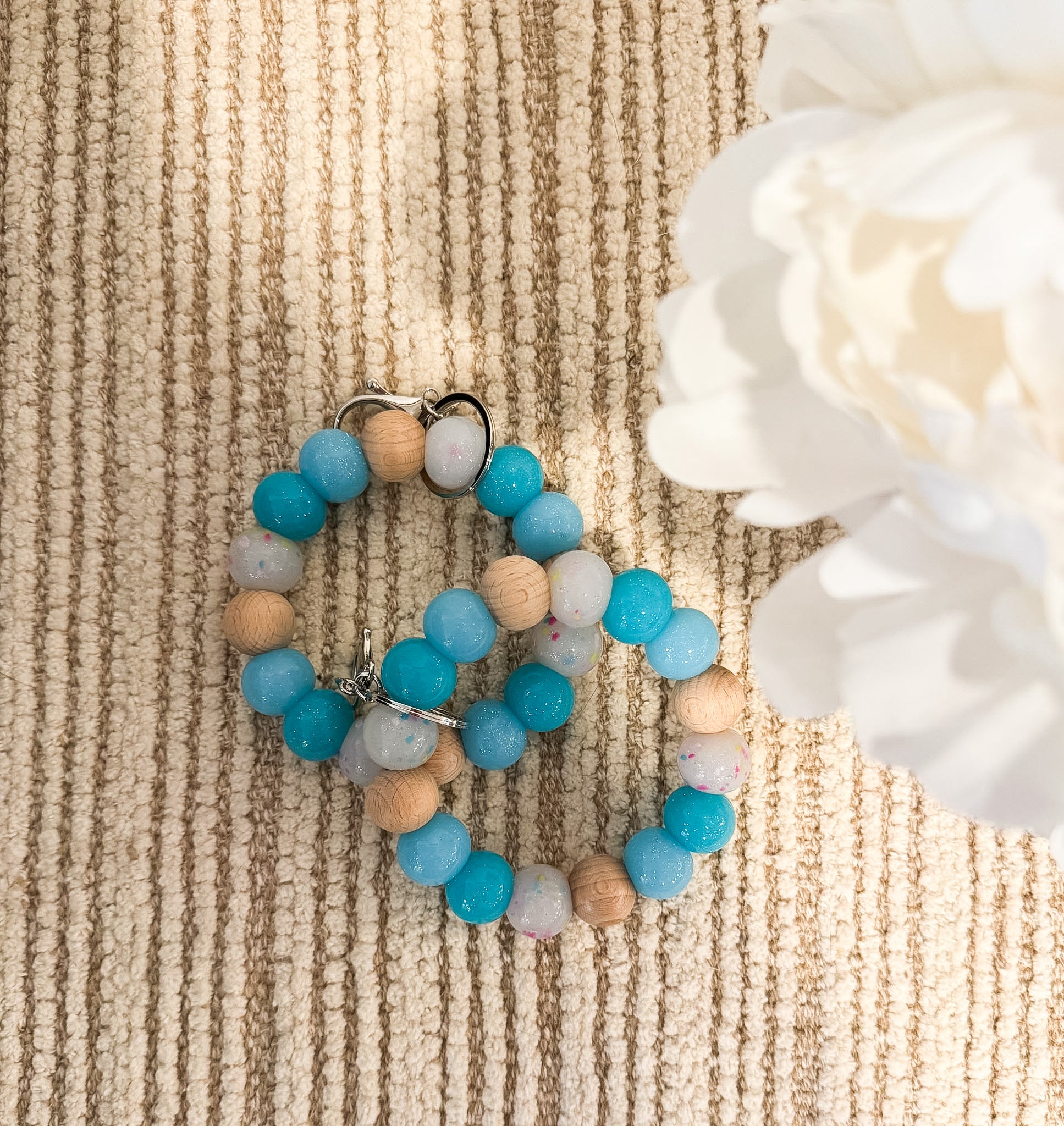 Turquoise Ombre Glitter Wristlet