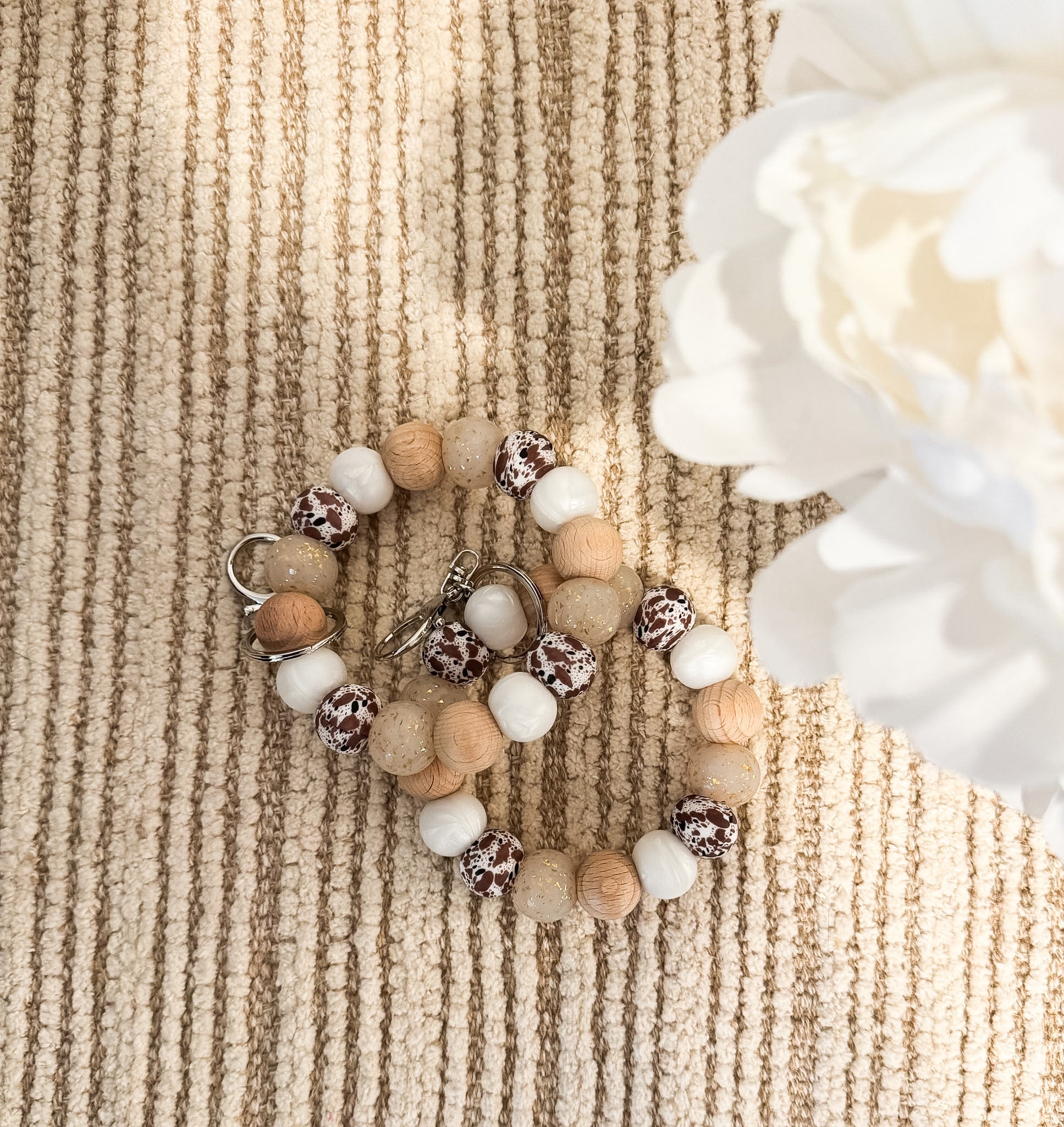 Gold Glitter Highland Cow Wristlet