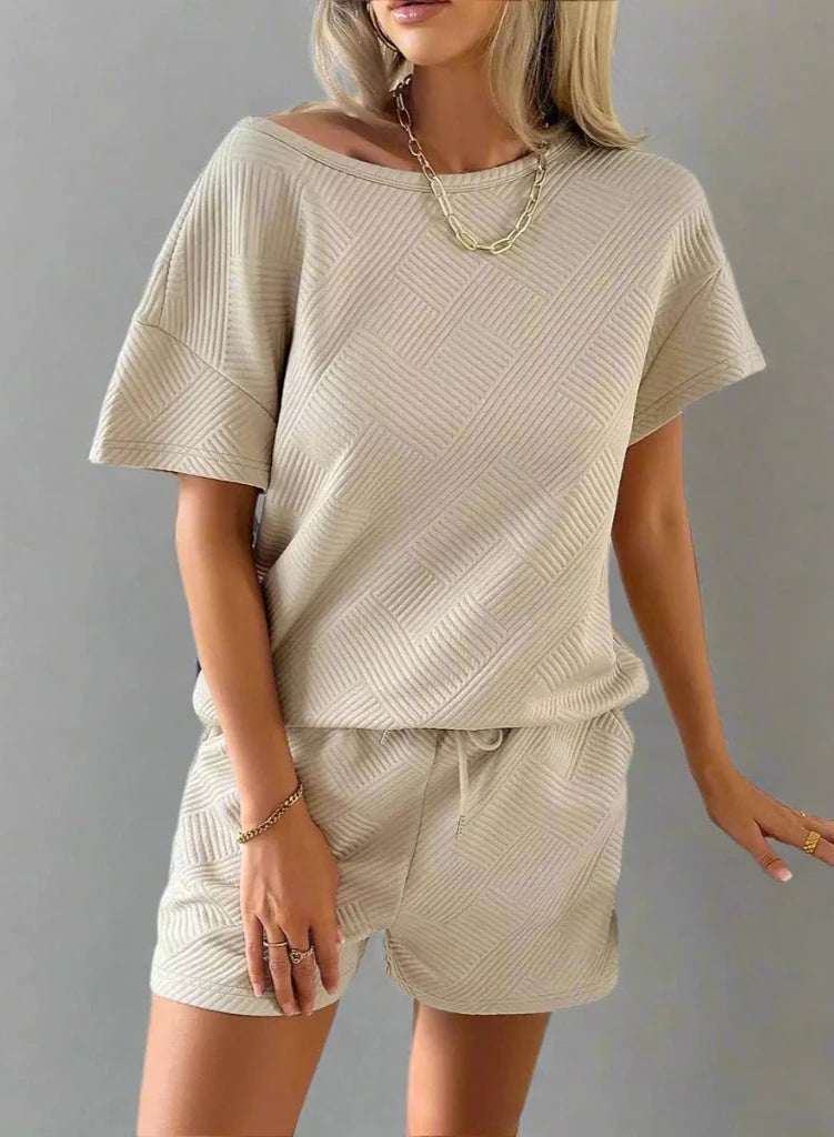 Ivory Short Sleeve Tee & Shorts Set