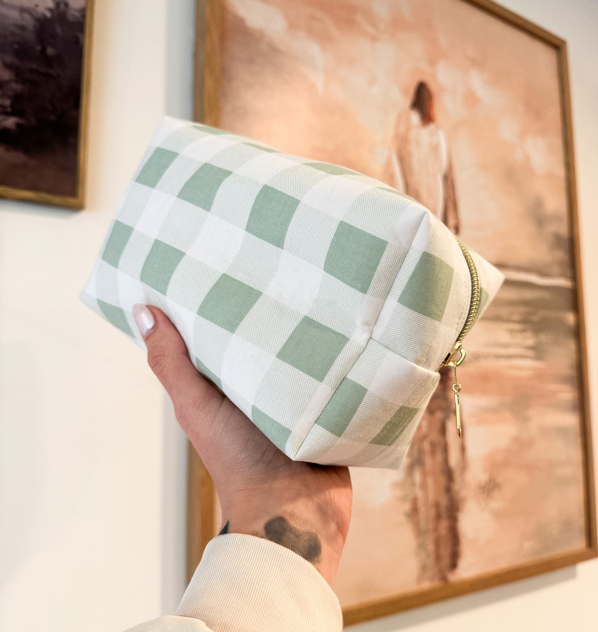 Green Gingham Boxy Bag
