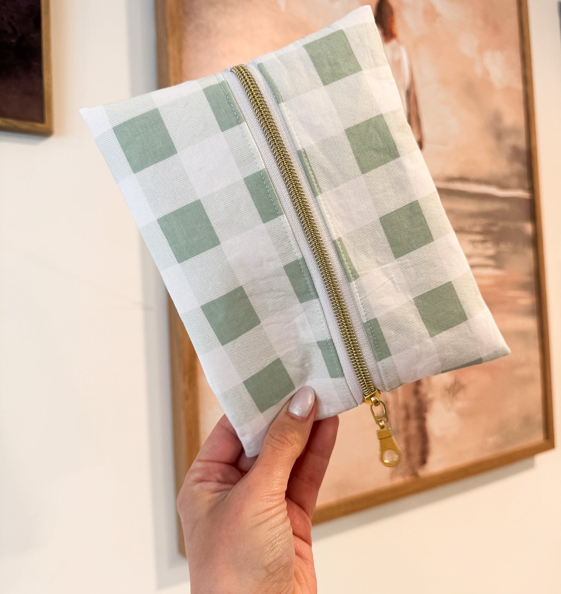 Green Gingham Book Buddy