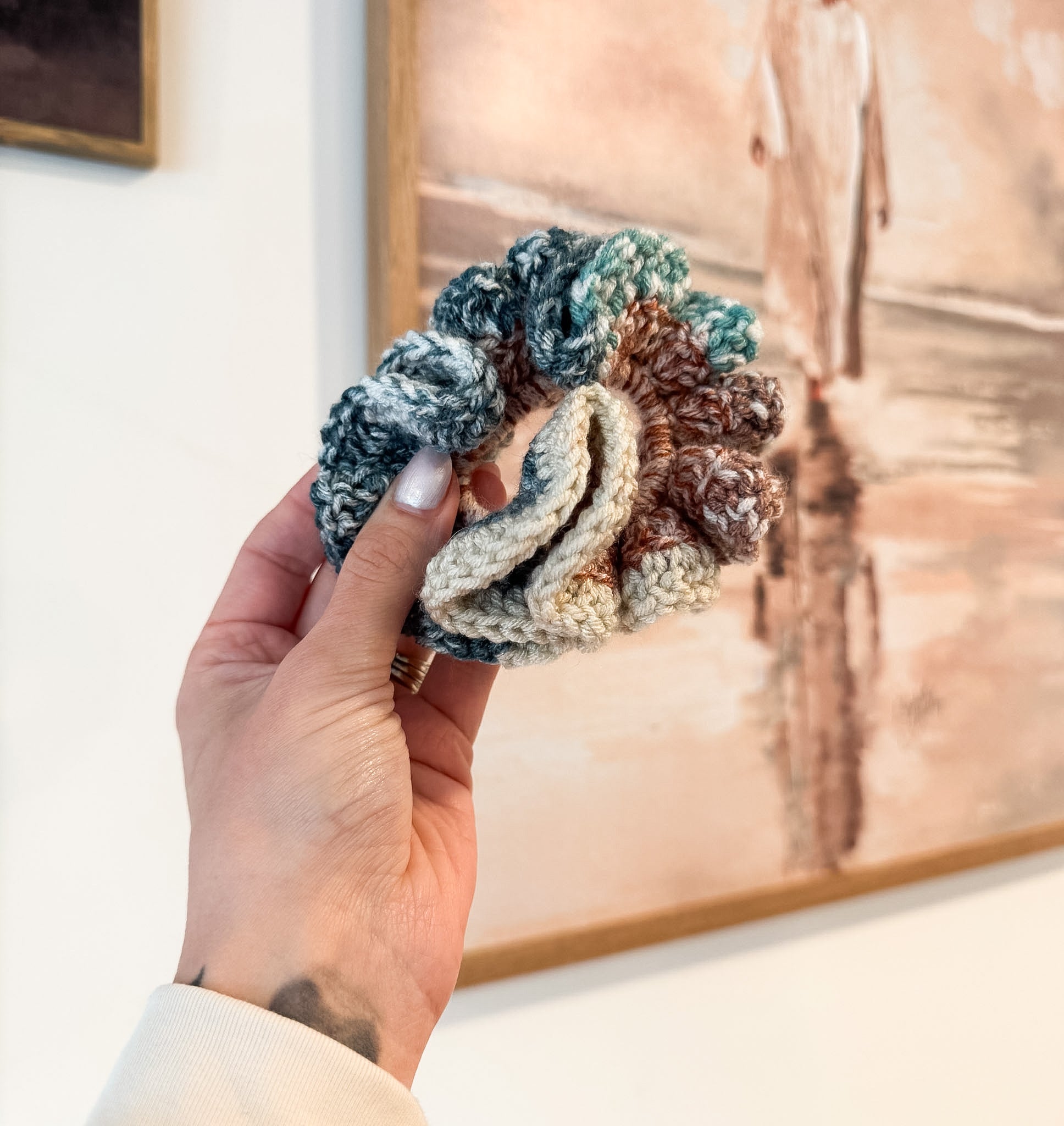 Rustic Red and Blue Scrunchie