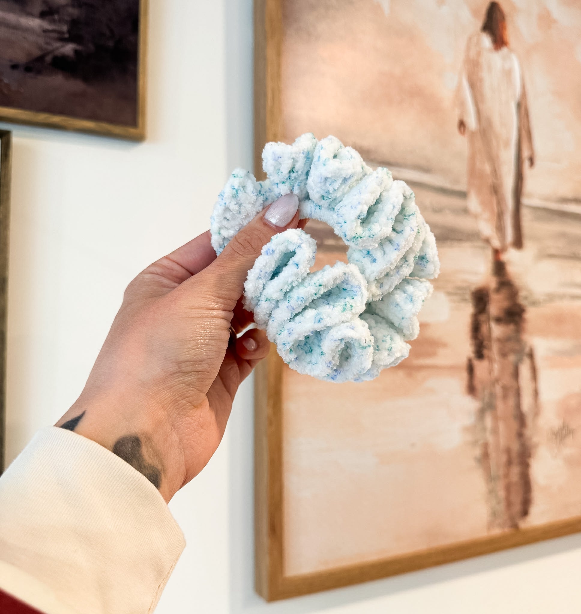 Blue Specked Scrunchie