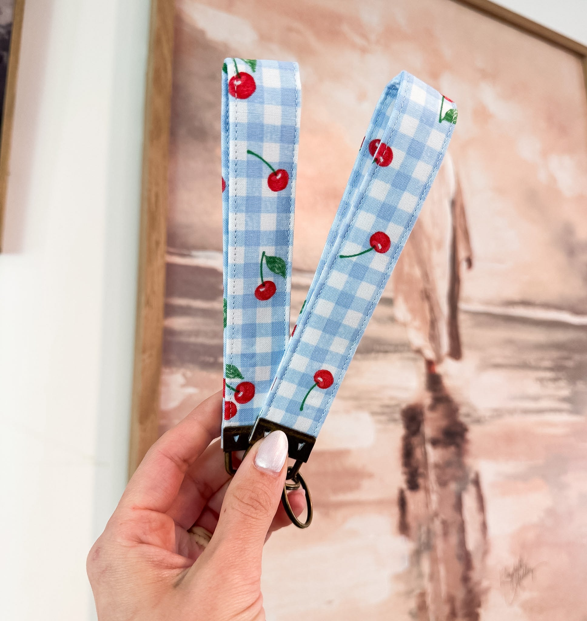 Blue Cherries Key Fob