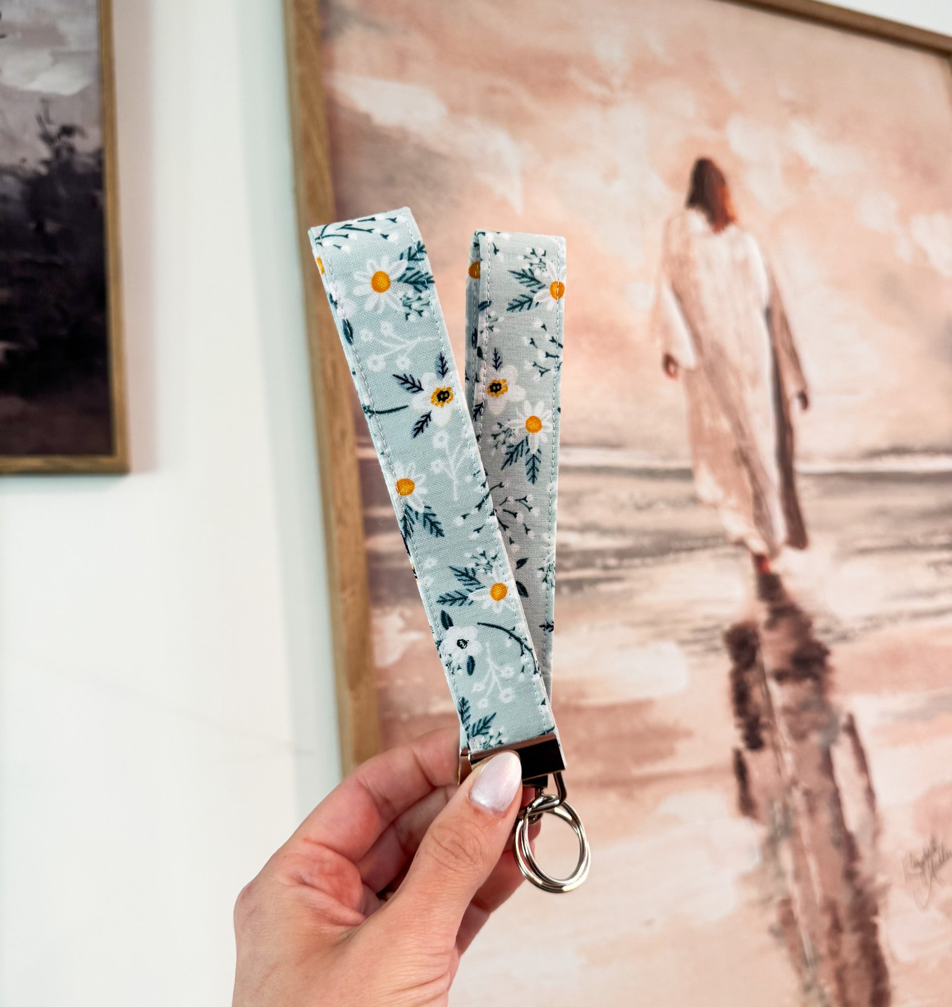 Blue Daisy Key Fob