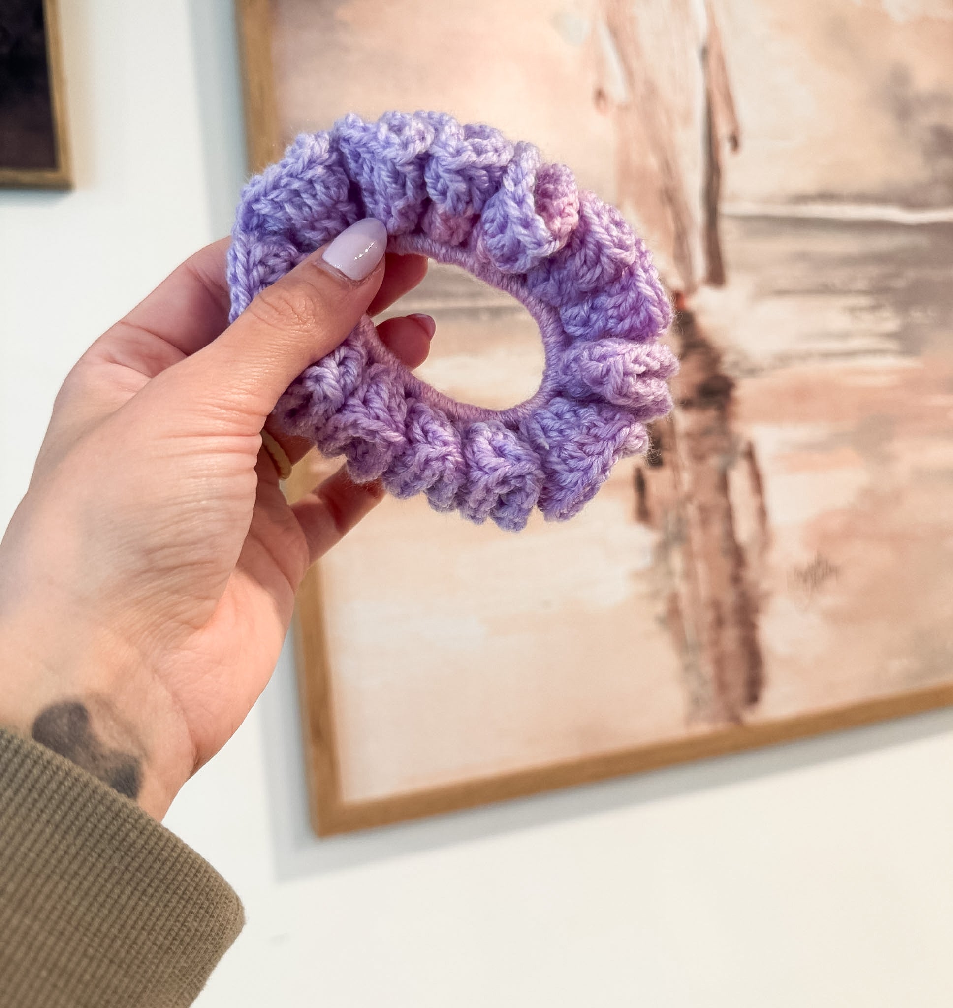 Pink and Purple Tye-Dye Scrunchie
