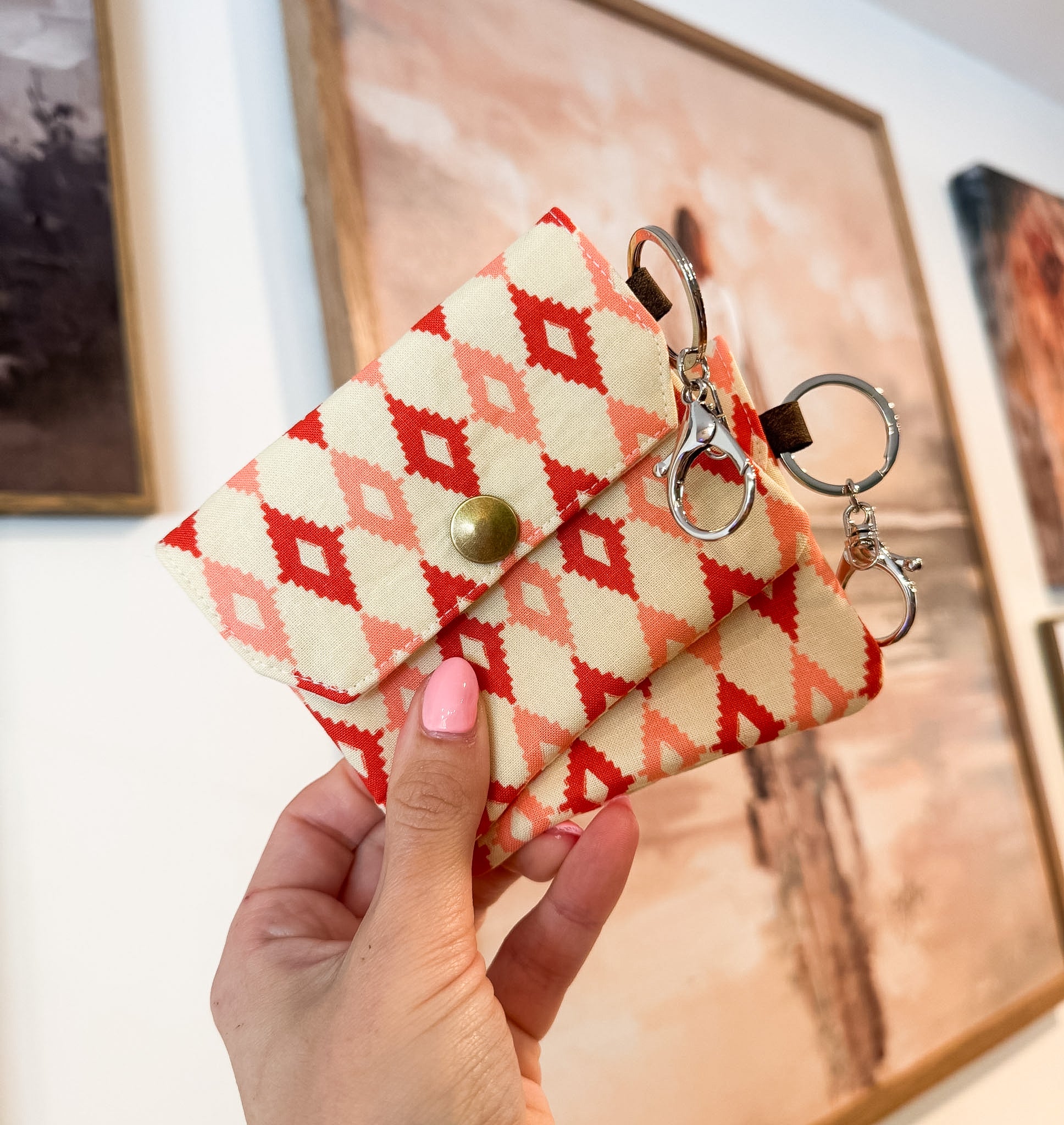 Peachy Aztec Card Holder