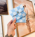 Blue Checkered  Card Holder
