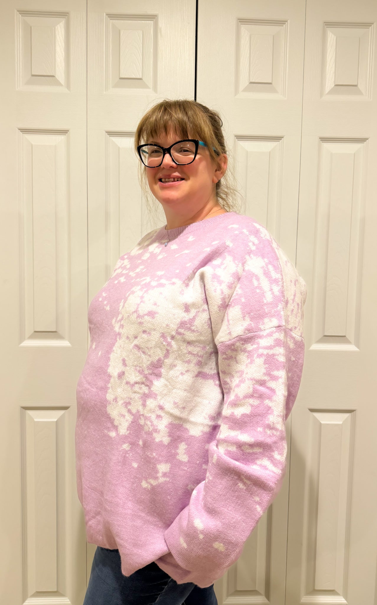 Purple Tye Dye Plus Size Sweater