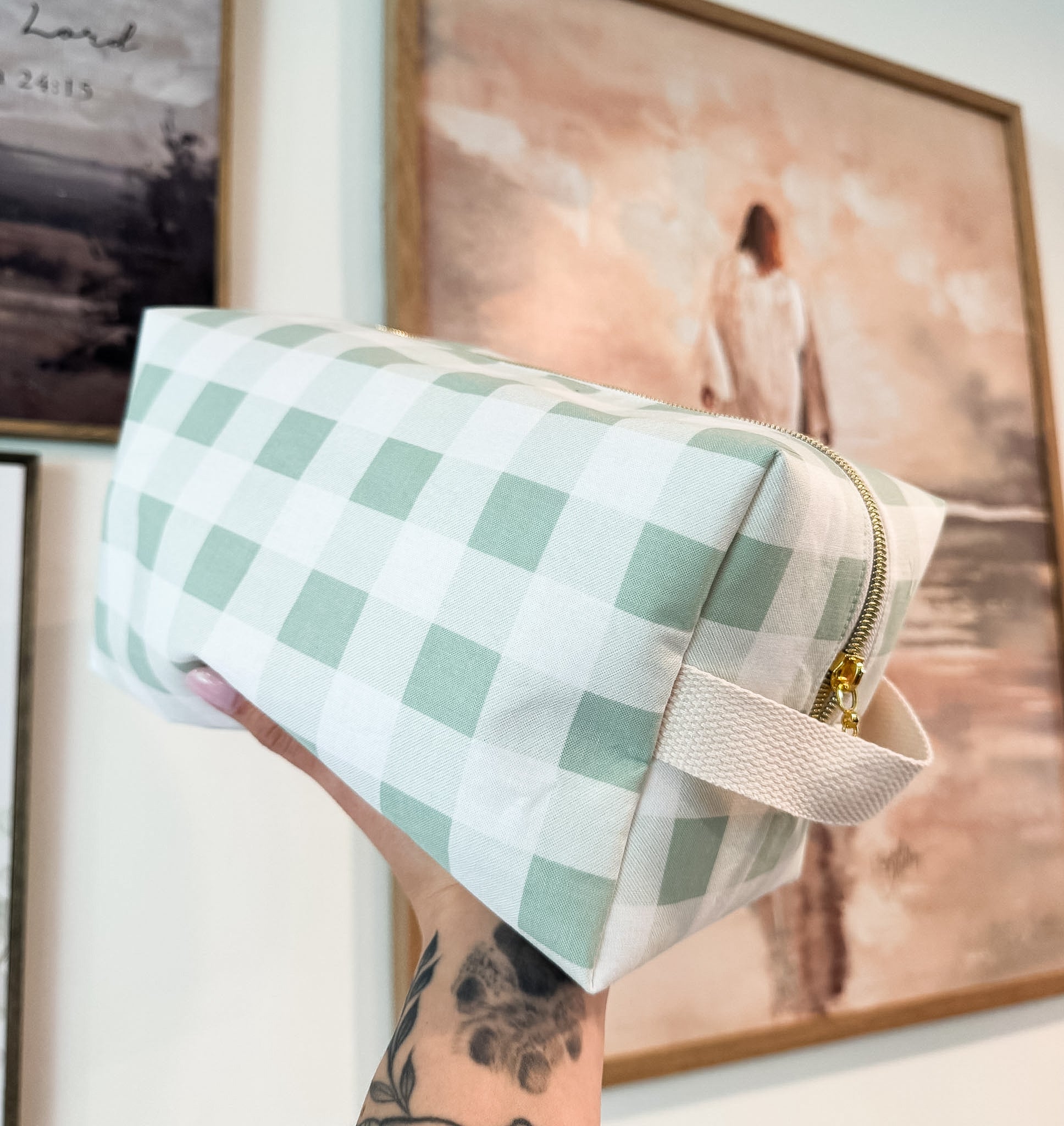 Green Gingham XL Boxy Bag