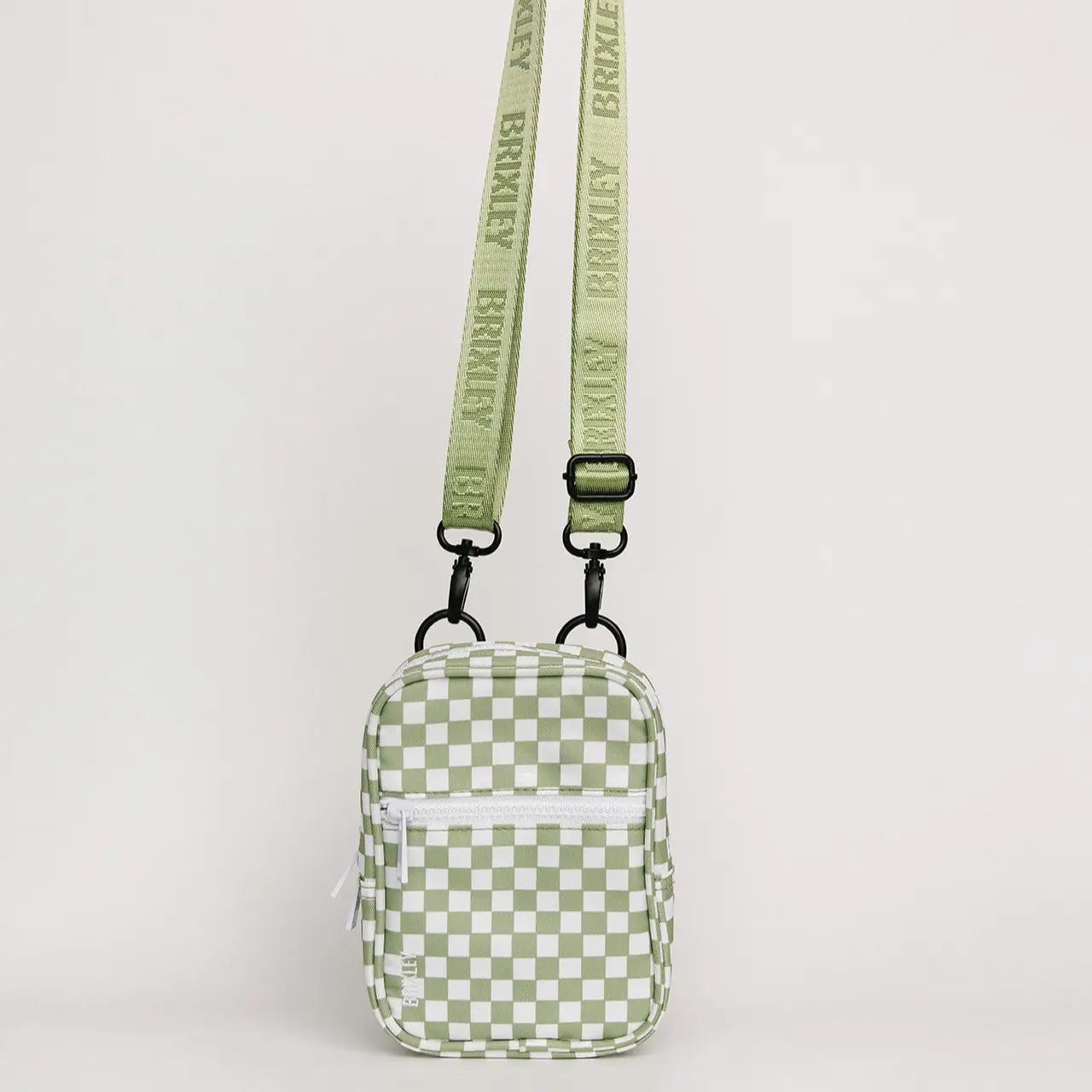Sage Green Checkered Crossbody Bag - Brixley