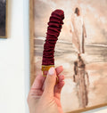 Burgundy Silk Satin Scrunchie Keychain