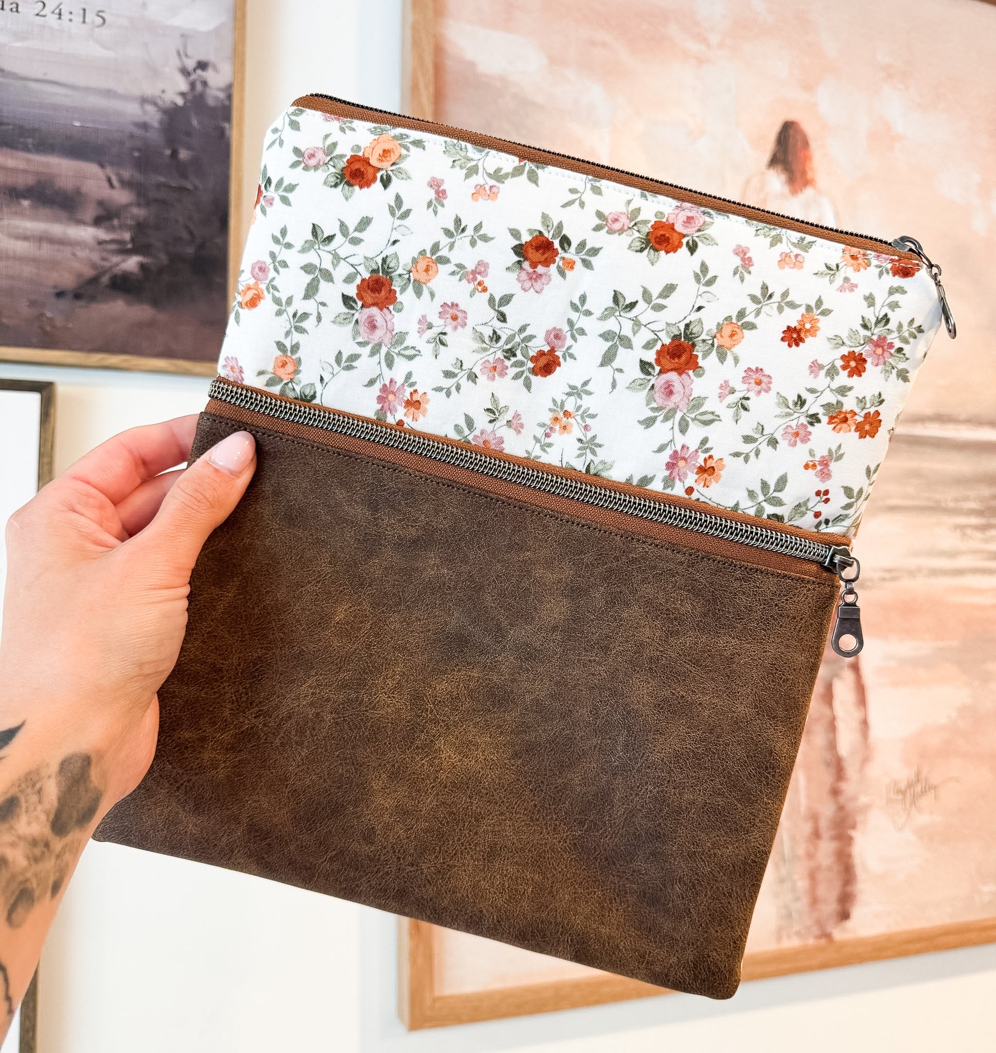 Vintage Roses & Pleather Whatever Bag
