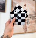 Black Checkered Card Holder