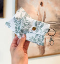 Elegant Green Floral Card Holder