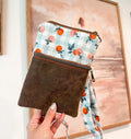 Peaches Gingham Catch-All Crossbody (Peaches Adjustable Strap)