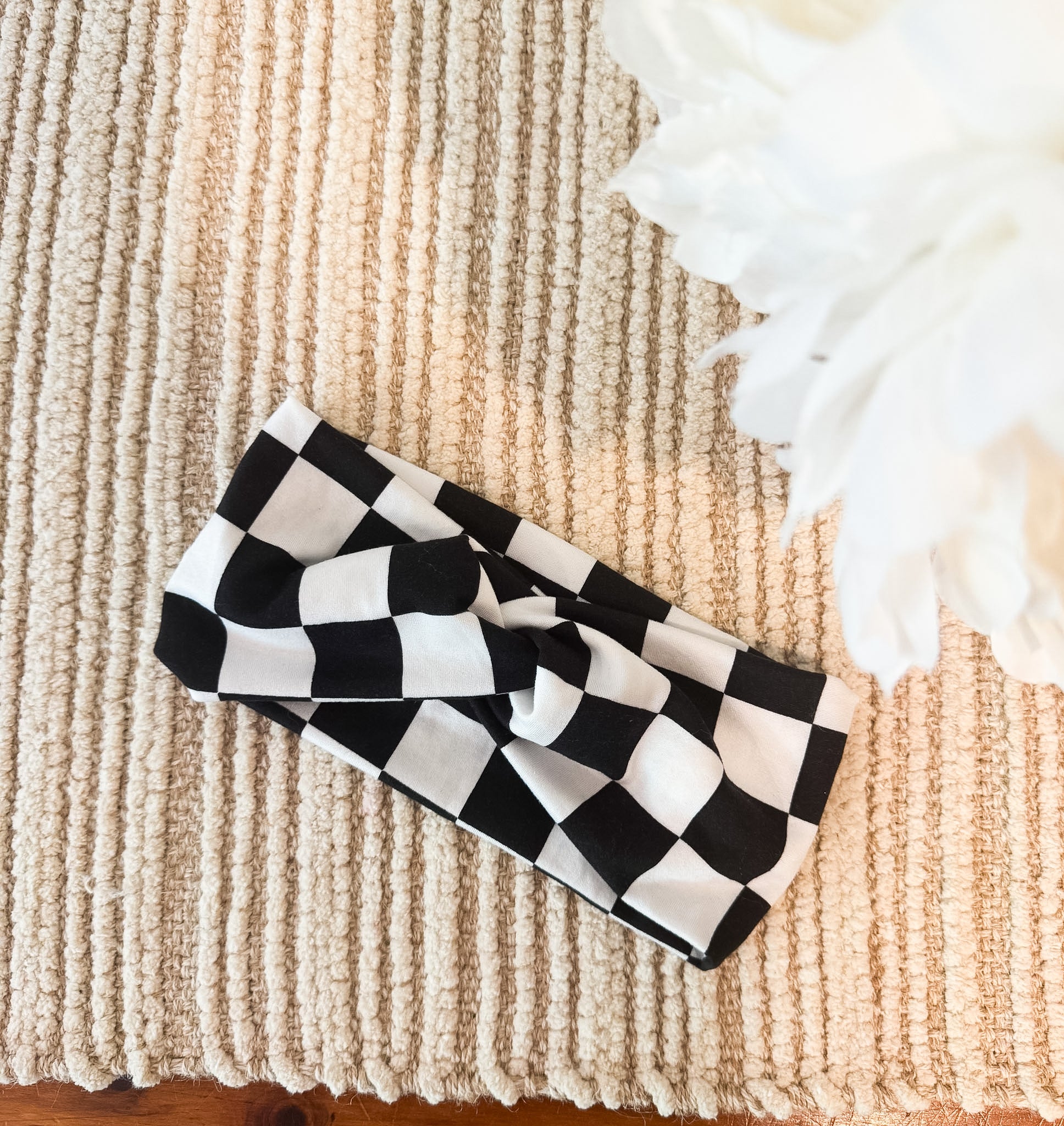 Black Checkered Headwrap