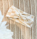Tan Checkered Headwrap