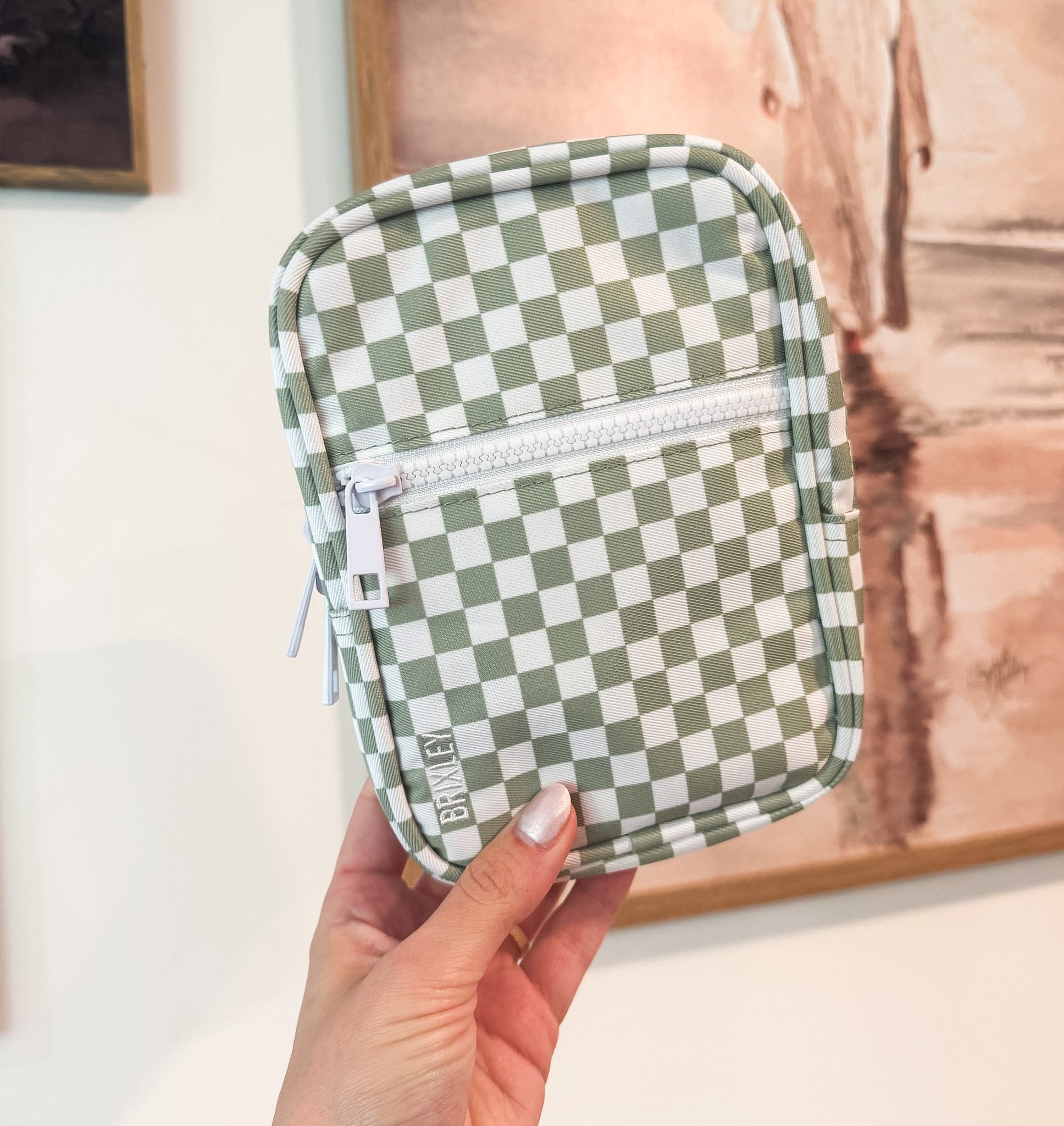 Green Checkered Crossbody Sling-BRIXLEY