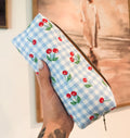 Cherries Gingham Boxy Pencil Pouch
