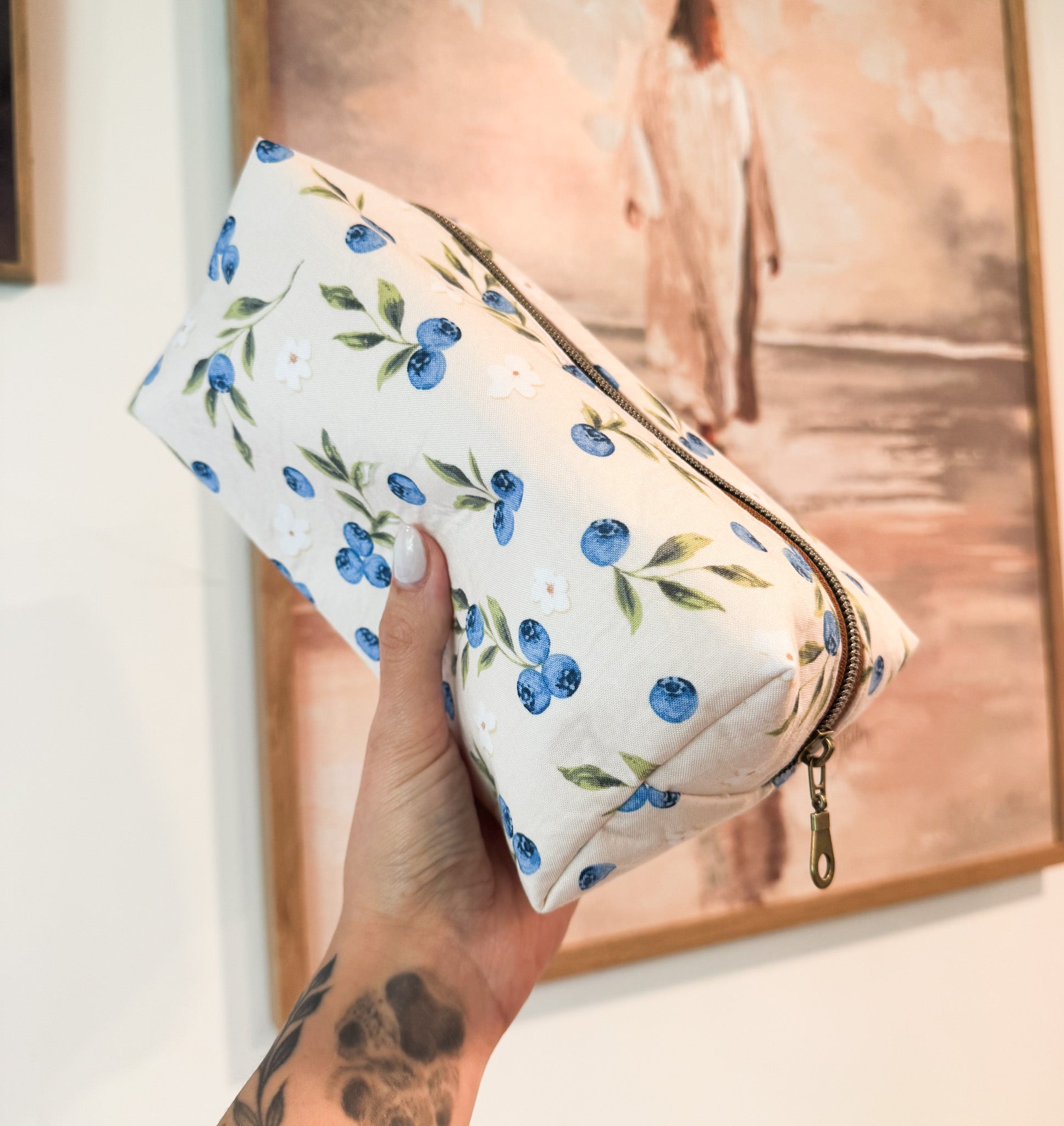 Blue Berries Boxy Bag