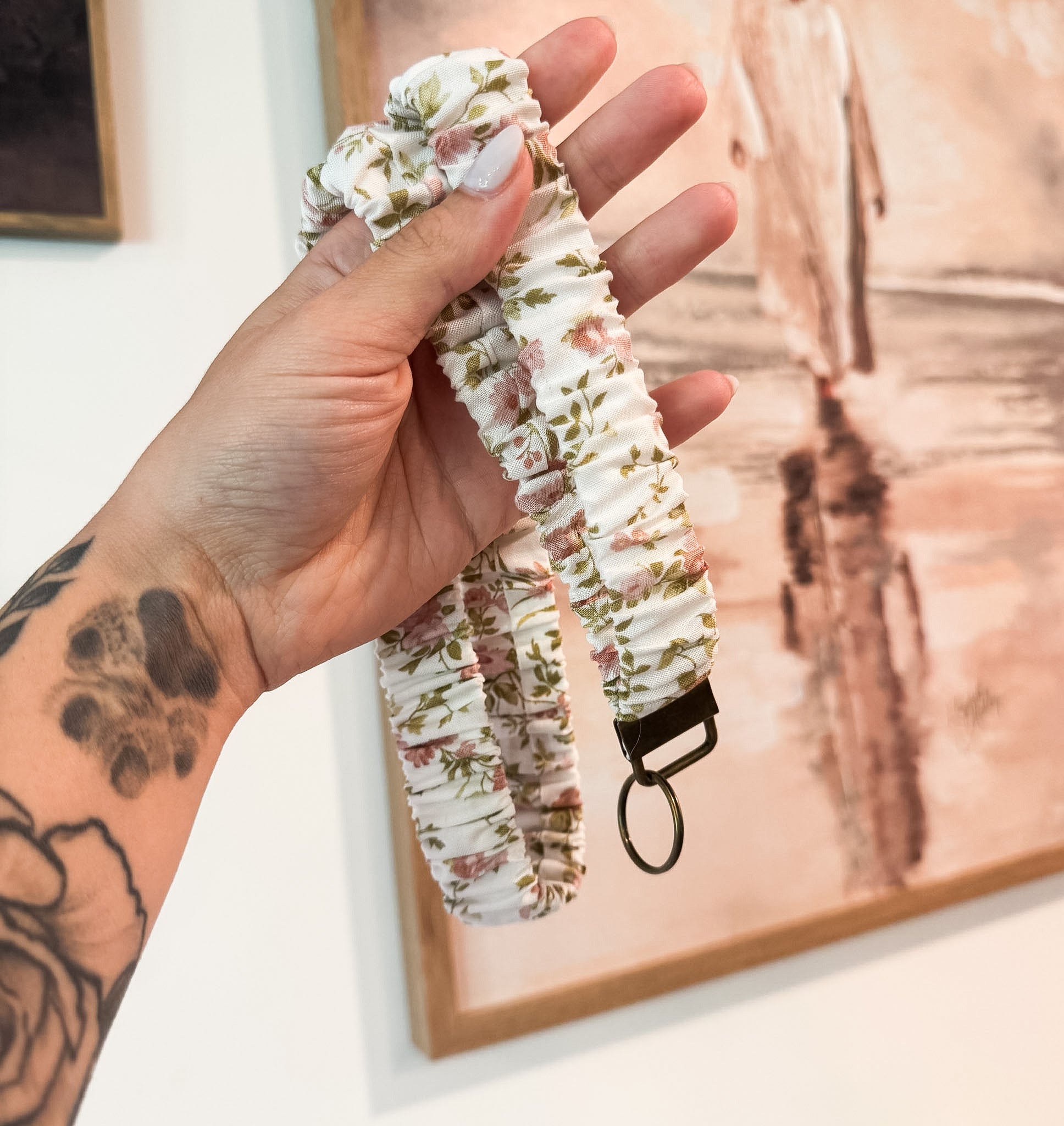 Pink Vintage Roses Lanyard