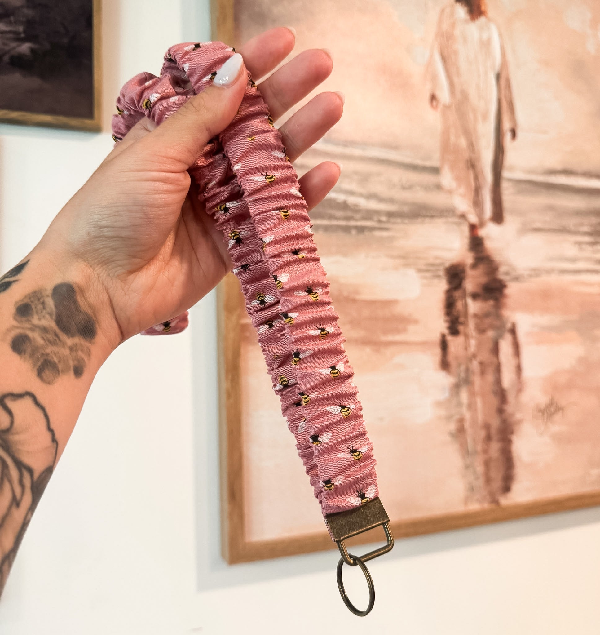Pink Bumble Bees Lanyard