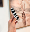 Black Checkered Scrunchie Keychain