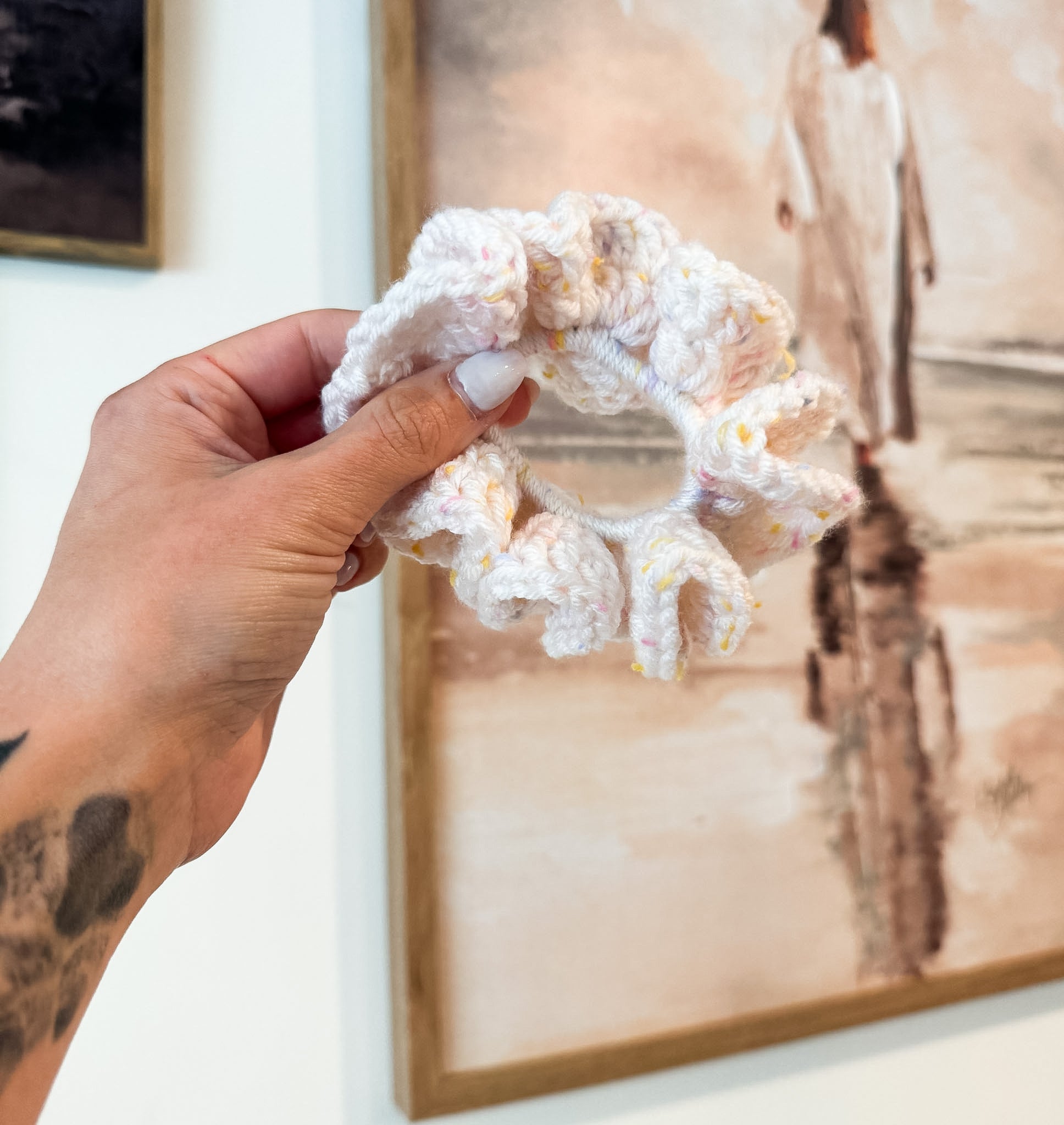 Pastel Confetti Scrunchie