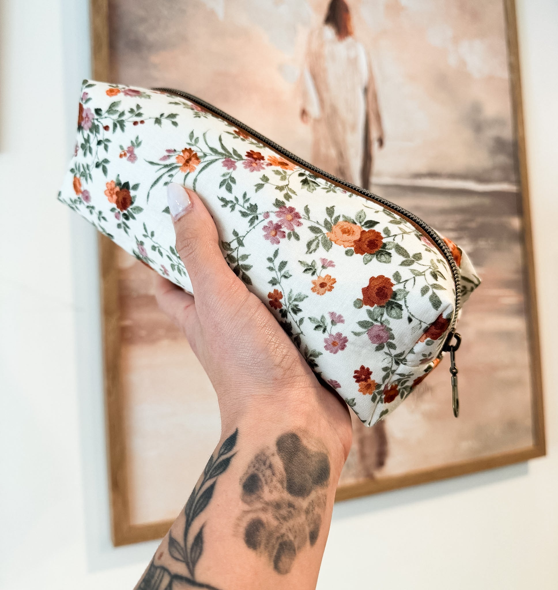 Vintage Roses Boxy Pencil Pouch