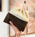 Yellow Daisy Scrunch & Go Bag W/ Pleather
