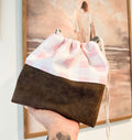 Pink Gingham Scrunch & Go Bag W/ Pleather