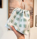 Green Gingham Scrunch & Go Bag-PREORDER