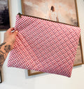 Red Checkered Quilted Laptop Sleeve