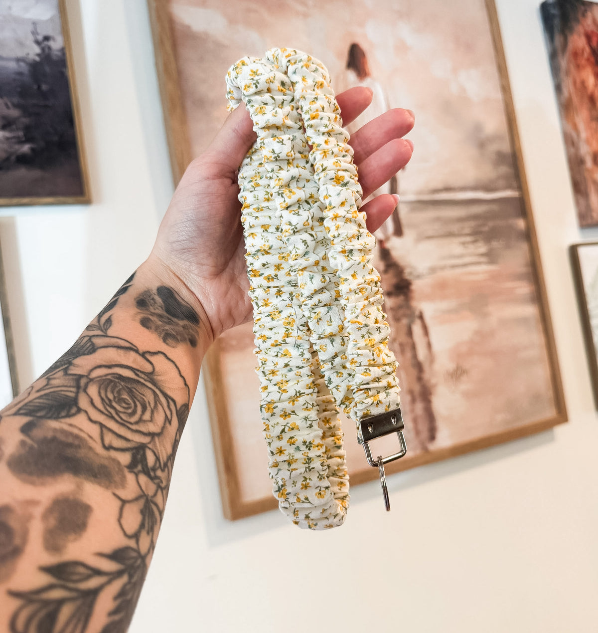 Yellow Daisy Scrunchie Lanyard