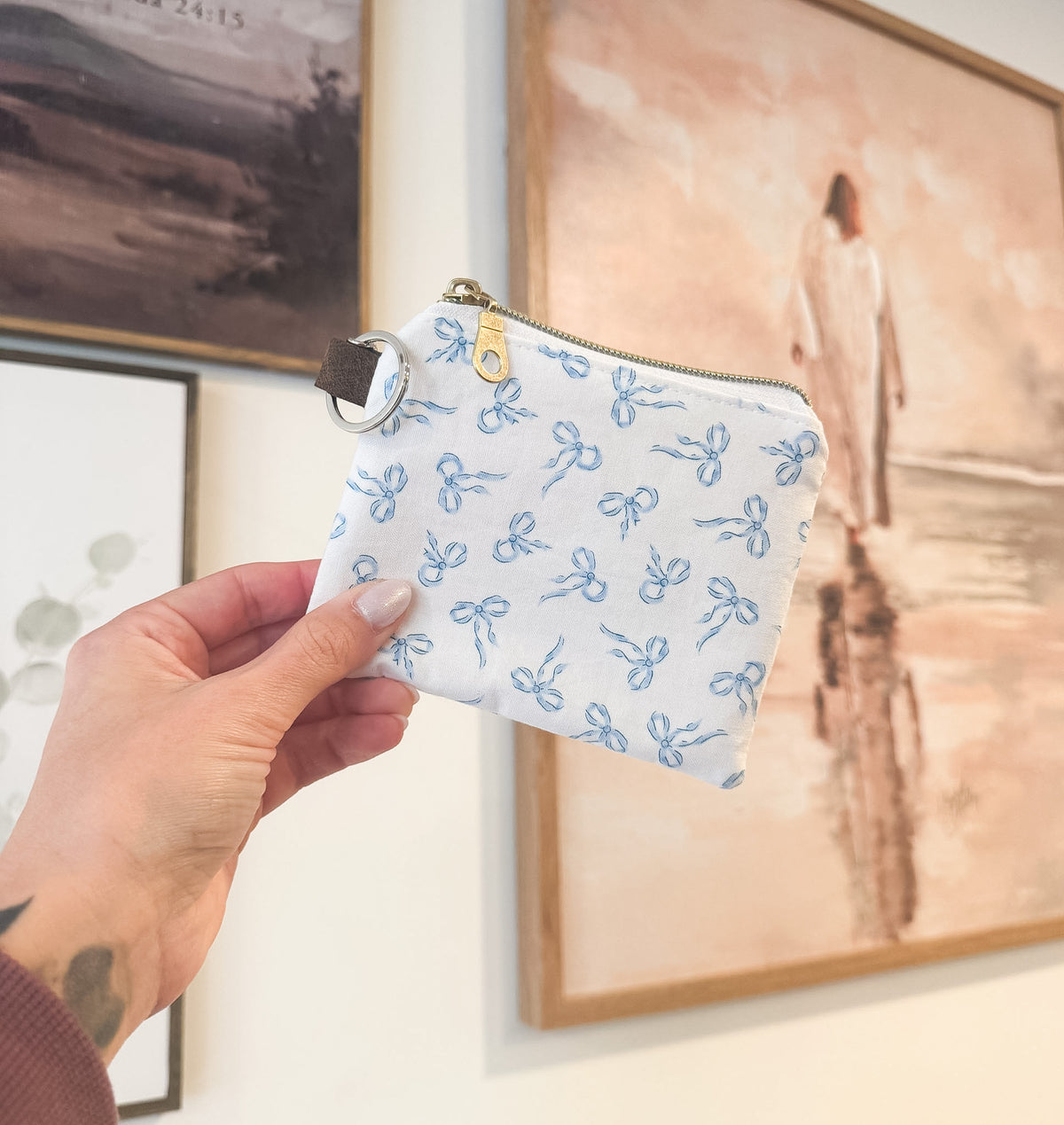 Blue Bows ID Card Holder