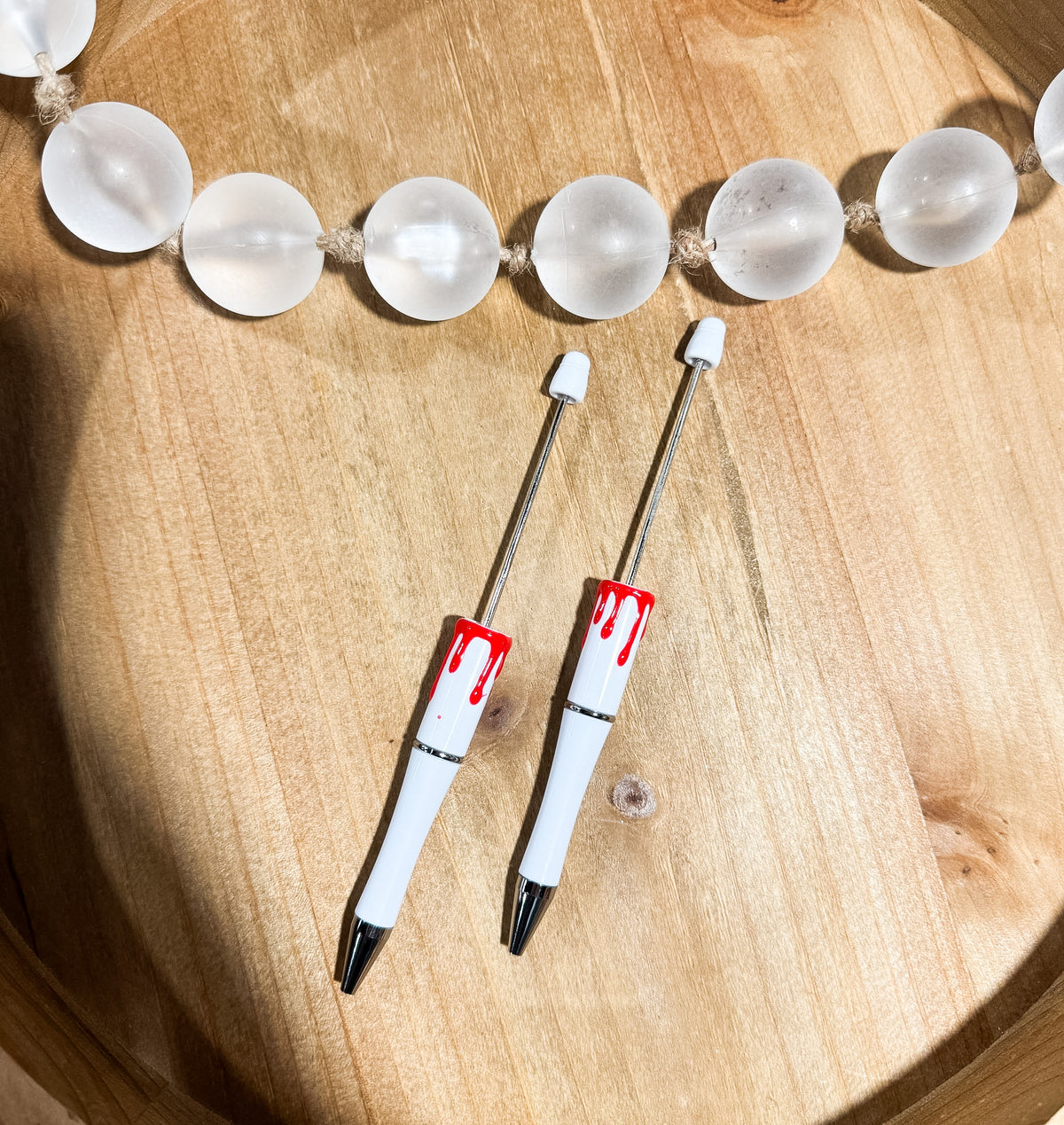 White Drippy  Refillable Pen- Single