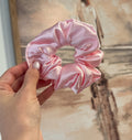 Pink Satin Scrunchie
