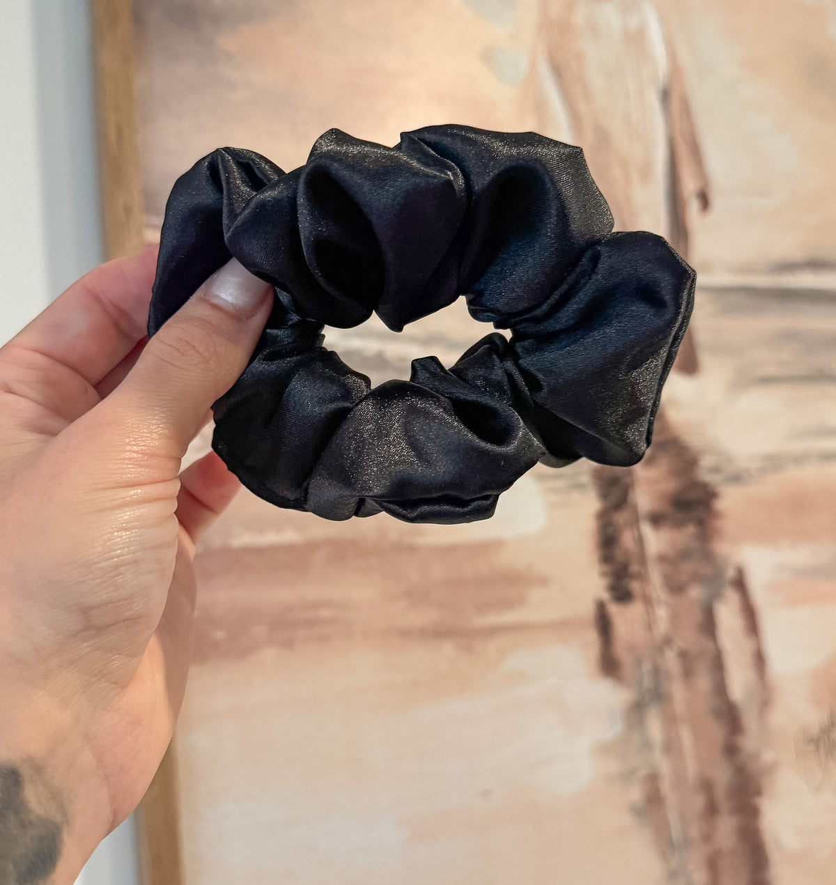 Black Satin Scrunchie