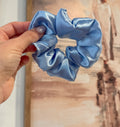 Light Blue Satin Scrunchie