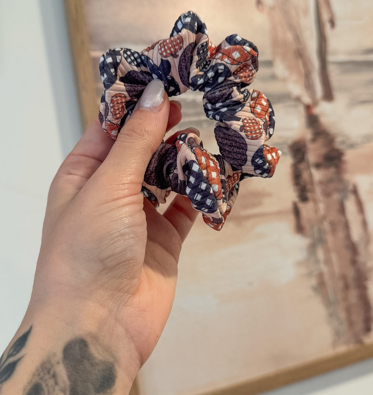 Pumpkin Ribbed Knit Scrunchie