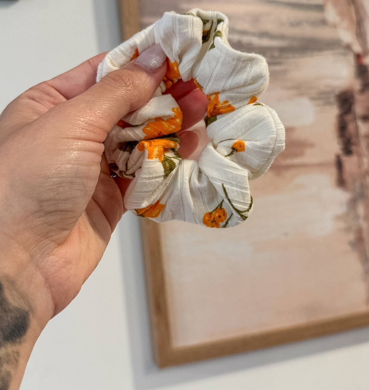 Marigolds Ribbed Knit Scrunchie