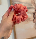 Heather Pink Ribbed Knit Scrunchie