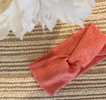 Heather Pink Ribbed Knit Headwrap