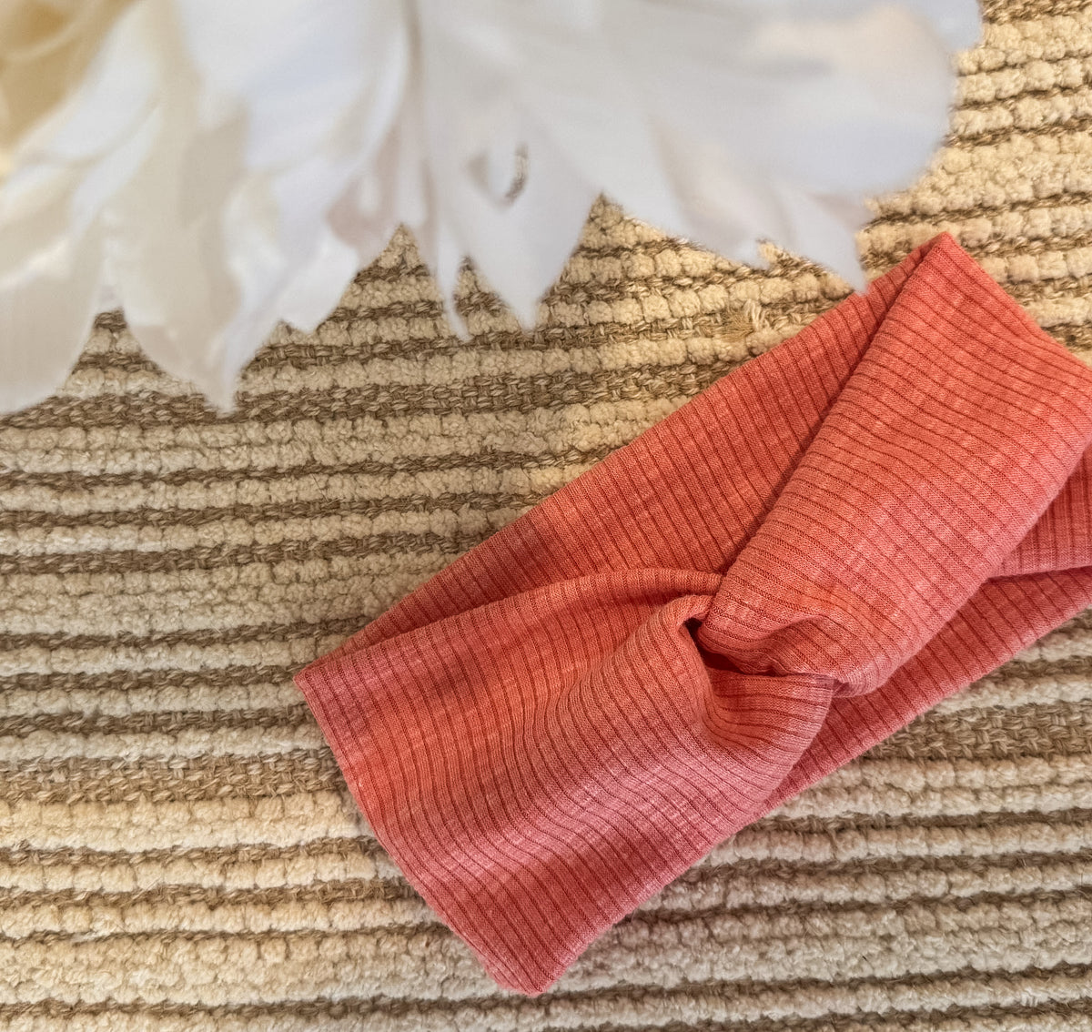 Heather Pink Ribbed Knit Headwrap