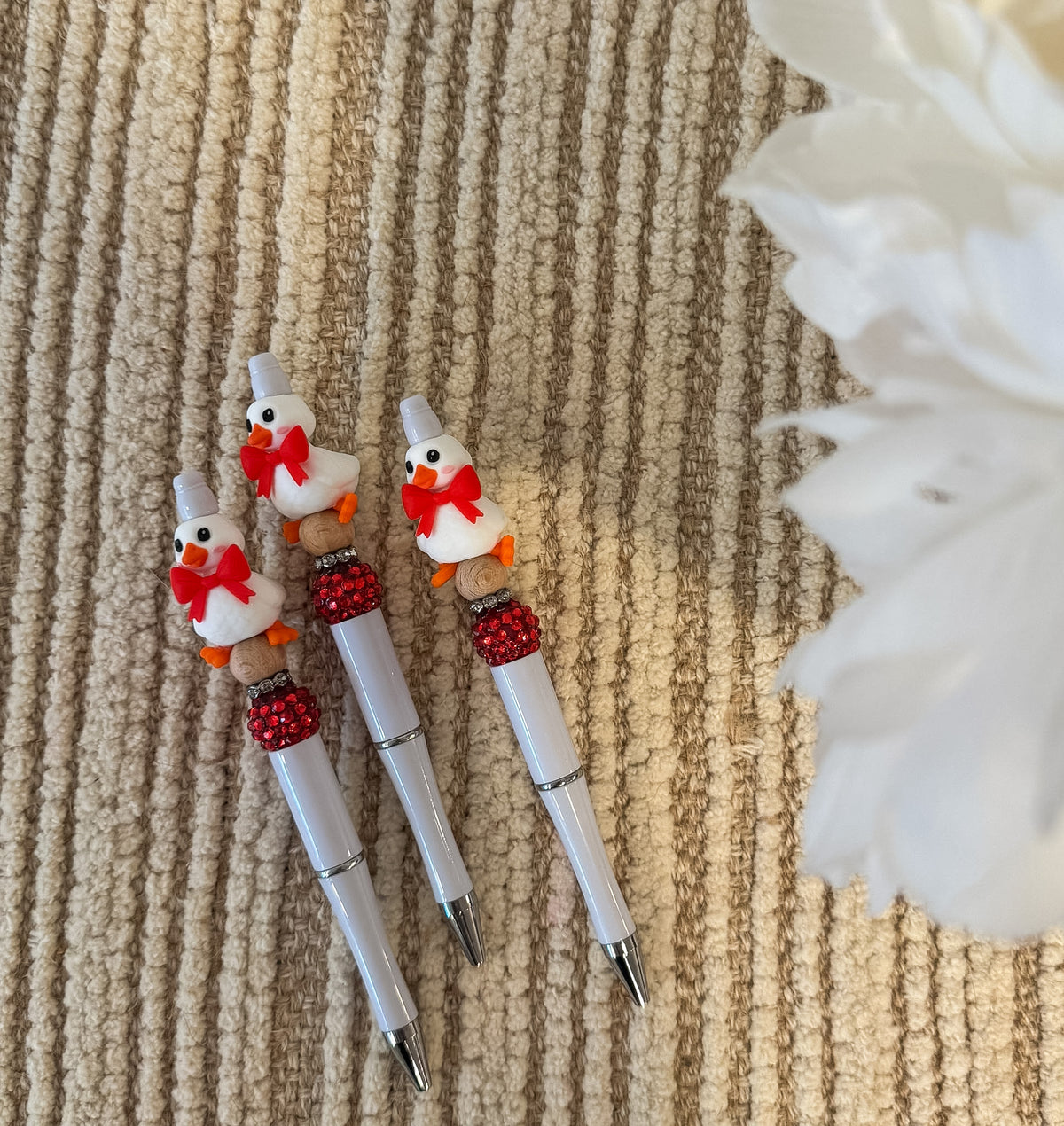 Red Bow Duck Refillable Pen